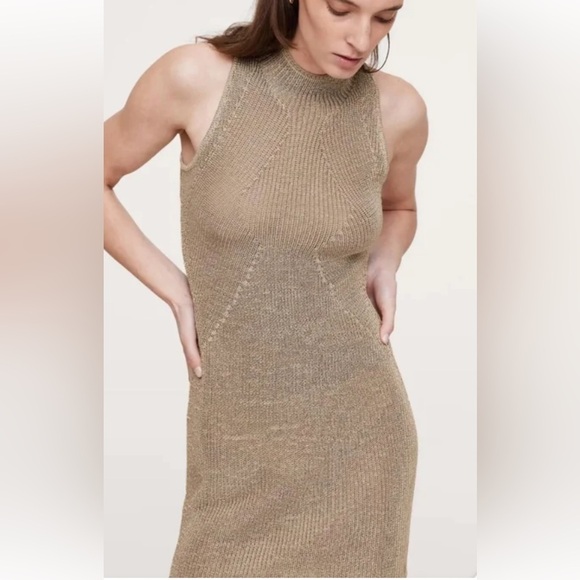 Banana Republic Metallic Knit Sleeveless Dress - Size M - NWT - Picture 1 of 11